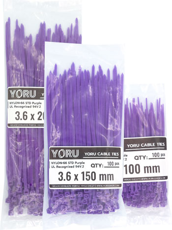 เคเบิ้ลไทร์ YORU สีม่วง (Purple) ทุกขนาด