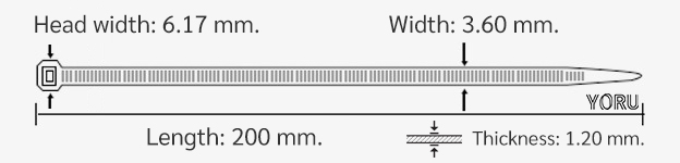 YORU เคเบิ้ลไทร์ Model YR200-04MTD