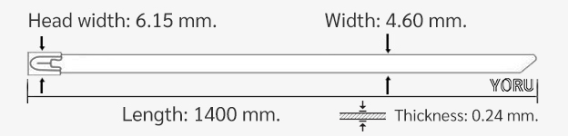 YORU เคเบิ้ลไทร์ Model YR1K4-46STL