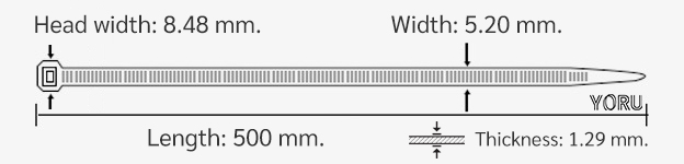 YORU เคเบิ้ลไทร์ Model YR500-06STB