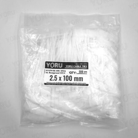 เคเบิ้ลไทร์มีป้าย YORU สีขาว