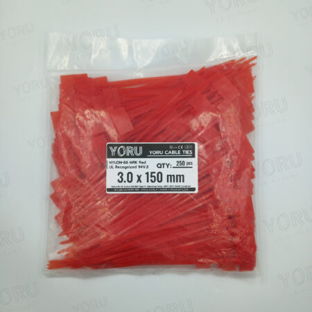 เคเบิ้ลไทร์มีป้าย YORU สีแดง