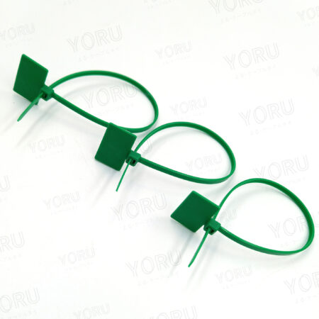 เคเบิ้ลไทร์มีป้าย YORU สีเขียว