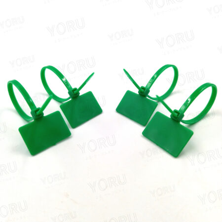 เคเบิ้ลไทร์มีป้าย YORU สีเขียว