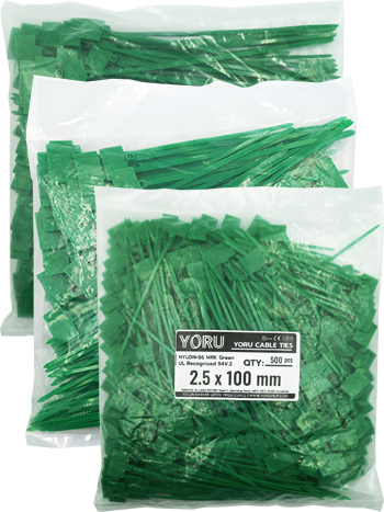 เคเบิ้ลไทร์ YORU มาร์คเกอร์ สีเขียว ทุกขนาด