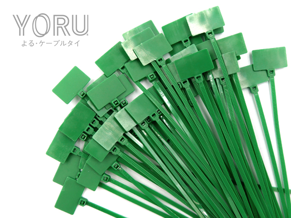 Marker Ties สายรัดแบบมีป้าย ยี่ห้อ YORU สีเขียว
