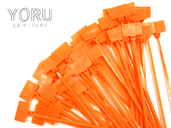 Marker Ties สายรัดแบบมีป้าย ยี่ห้อ YORU สีส้ม
