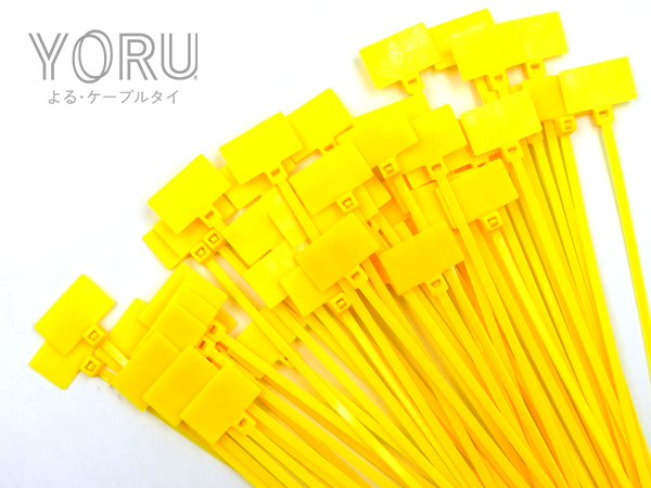 Marker Ties สายรัดแบบมีป้าย ยี่ห้อ YORU สีเหลือง