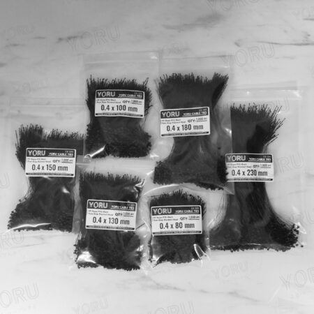 สายรัดหนวดกุ้ง YORU สีดำ (Black) หัวแหลม ทุกขนาด