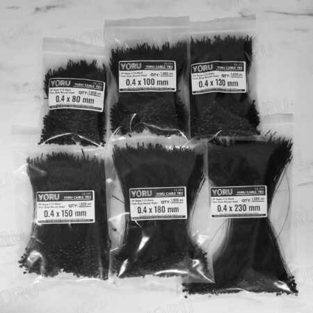 สายรัดหนวดกุ้ง YORU สีดำ (Black) หัวกระบอก ทุกขนาด