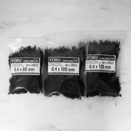 สายรัดหนวดกุ้ง YORU สีดำ (Black) หัวกระบอก ทุกขนาด