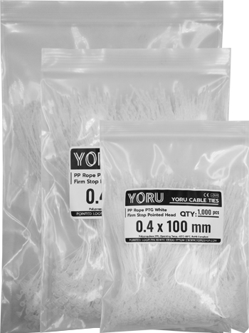 สายรัดหนวดกุ้ง YORU สีขาว (White) หัวแหลม ทุกขนาด
