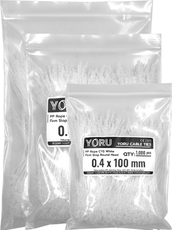 สายรัดหนวดกุ้ง YORU สีขาว (White) หัวกระบอก ทุกขนาด