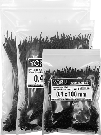 สายรัดหนวดกุ้ง YORU สีดำ (Black) หัวกระบอก ทุกขนาด
